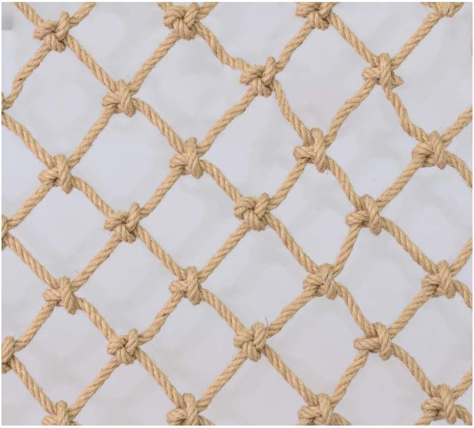 Safety Netting Outdoor Rope Net, Safety Hemp Rope Net, Garden Decorative Jute Hemp Netting, 6mm*8cm (Size:1x1m/3.28x3.28ft)(1x5m(3.28X16.4ft))