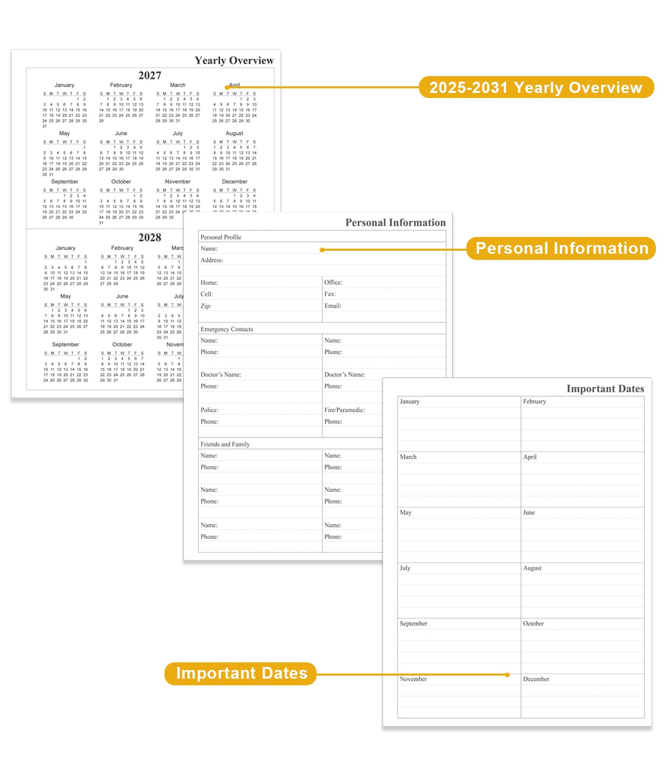 Monatsplaner 2026-2030, Fünfjahres-Kalender von Januar 2026 bis Dezember 2030 mit Spiralbindung, Innentasche, Gummizugverschluss, 60-Monatsplaner für Zuhause, Schule, Büro, 21,6 x 27,9 cm, grünes