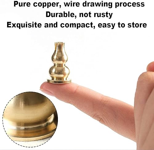 Miniatura 3 de Juego de 2 soportes para quemador de incienso de latón, soporte de incienso de latón con forma de calabaza, soporte de incienso de latón de 9