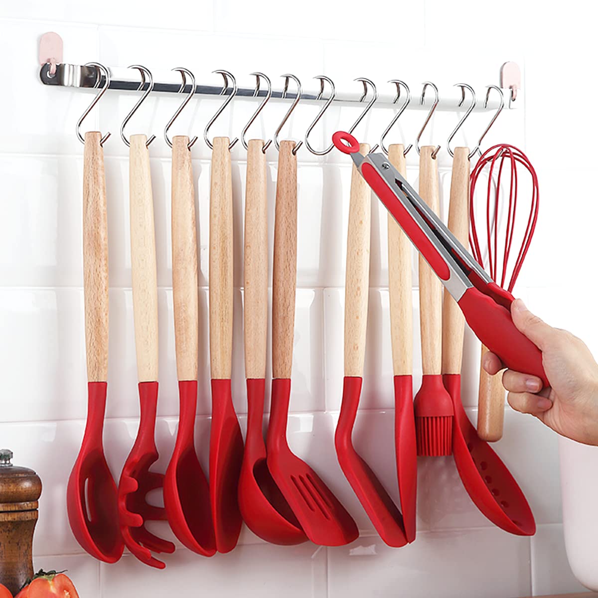 Berglander Set Utensili Cucina 38 Pezzi In Silicone E Acciaio - Spatole, Mestoli E Portautensili Dorato - Foto 9