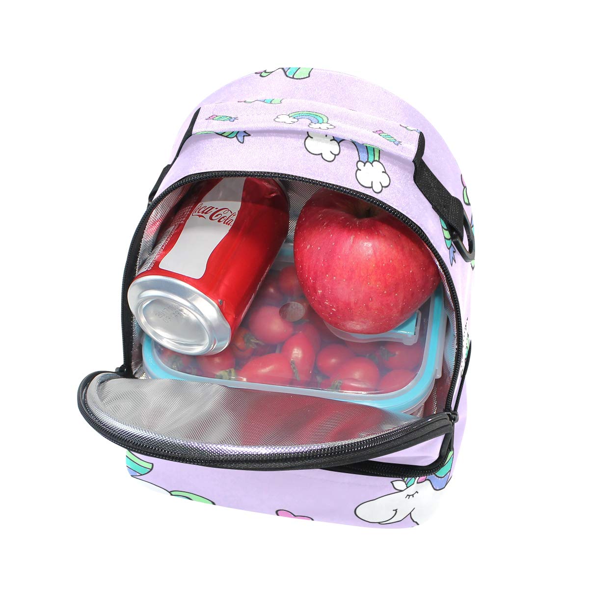 Borsa Pranzo Isotermica A Forma Di Unicorno – Morbida E Pieghevole Per Bambini, Scuola E Picnic – Colore Viola