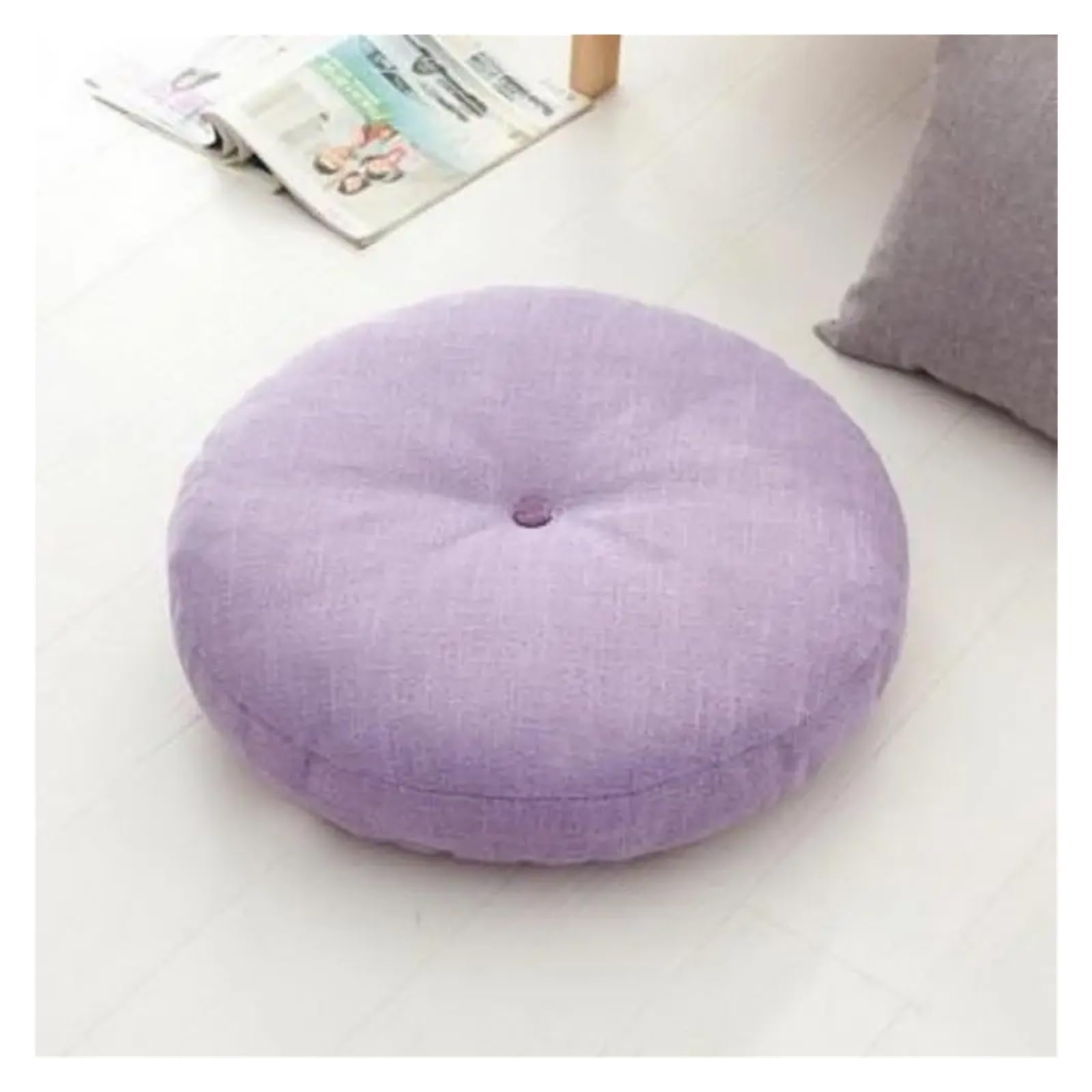 Grube siedzisko podłogowe, Poduszka do medytacji na siedzisko i oparcie 40 cm bawełna lniana wielokolorowa(Rose Red)