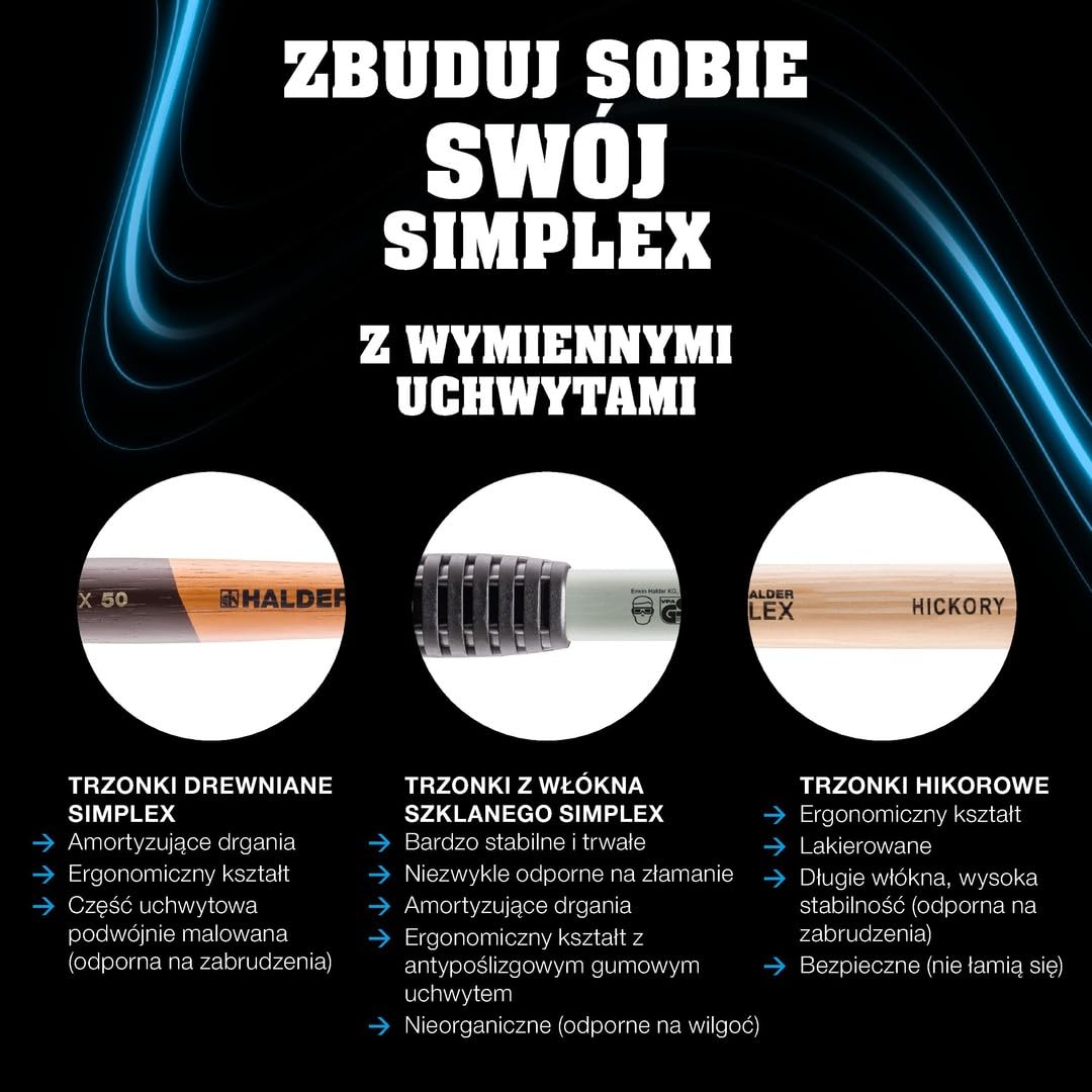 Trzonek SIMPLEX, do młotków ochronnych SIMPLEX z obudową z żeliwa ciągliwego lub aluminium | D=80 mm | 3244.082