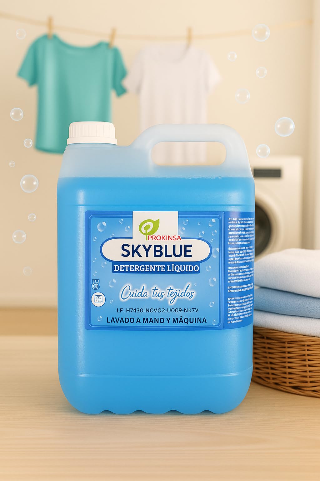Detergente Líquido para Ropa – 20L Total (4x5L) – Aroma Fresco Skyblue – Limpieza Efectiva para Hogar y Uso Profesional