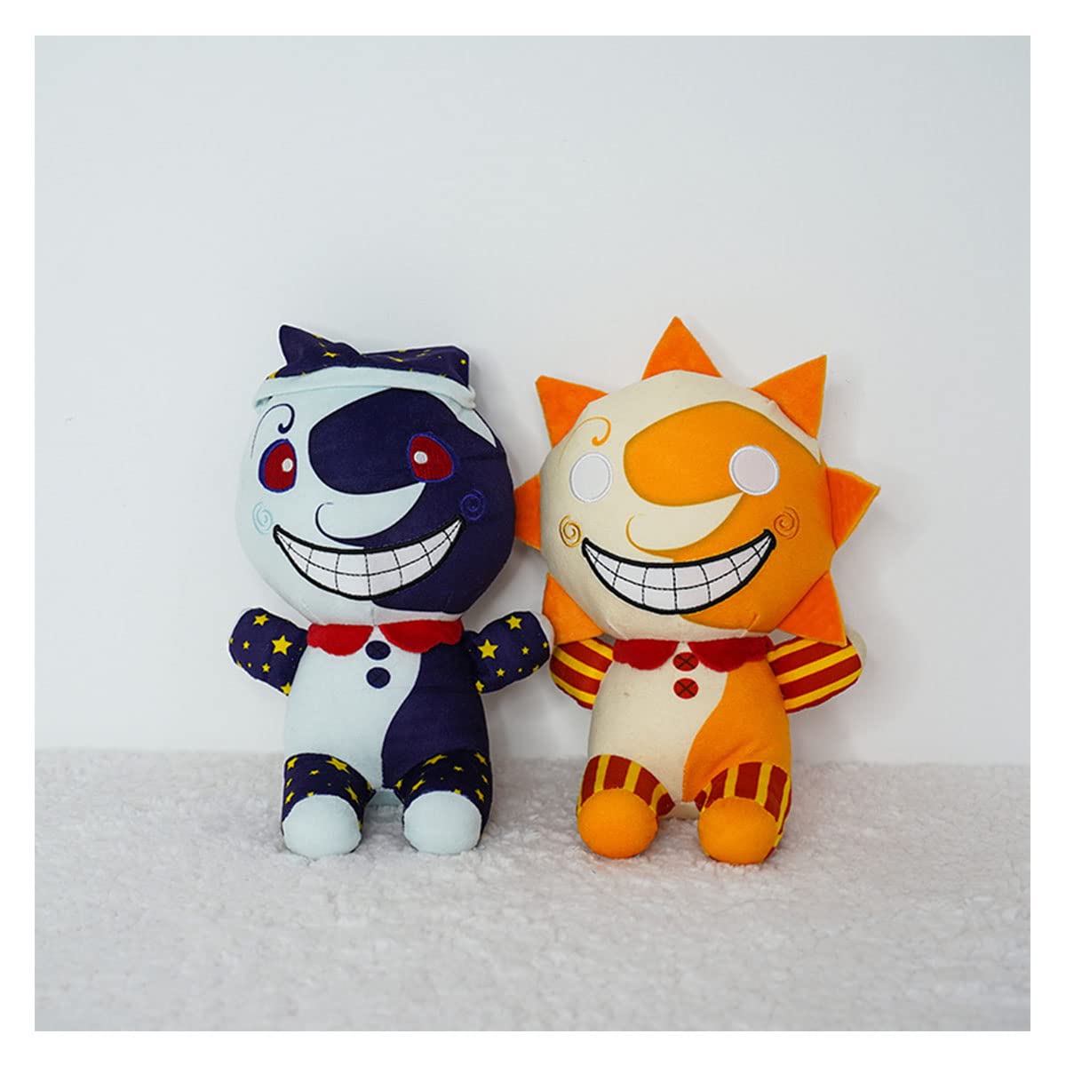 Fnaf Security Breach Toy Figure, Personalized Sundrop Fnaf Cartoon Plush Toy, Security Breach Plush Doll, Suitable for Gift to Children and Gamer-loving Collectors (Clown+Sundrop Moondrop)