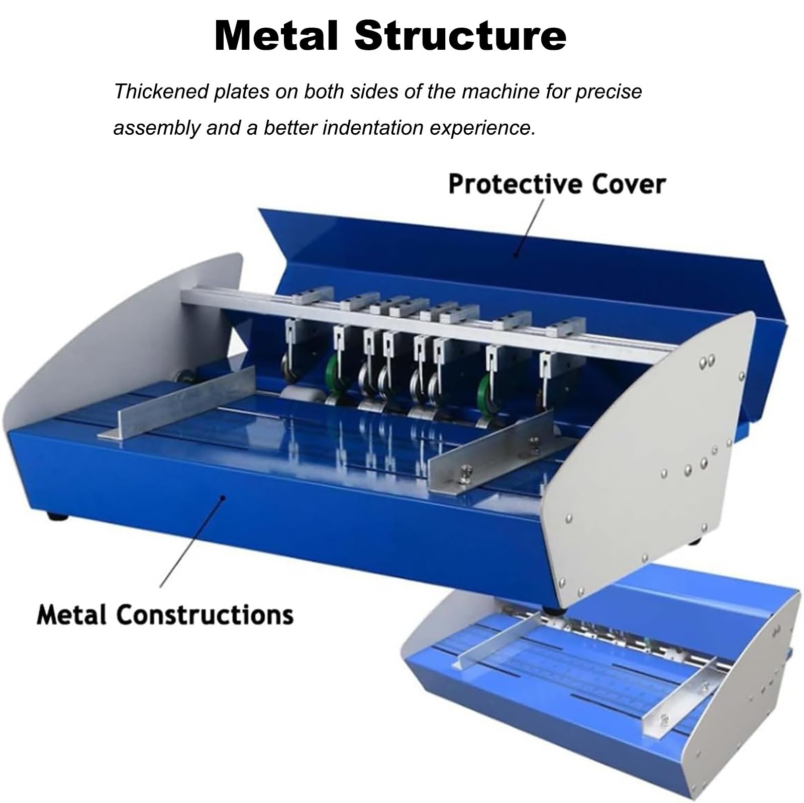 Máquina de plegado eléctrica, perforadora de papel de 520 mm con regla de escala, metal resistente para fotos, documentos, menús, sobres, notas