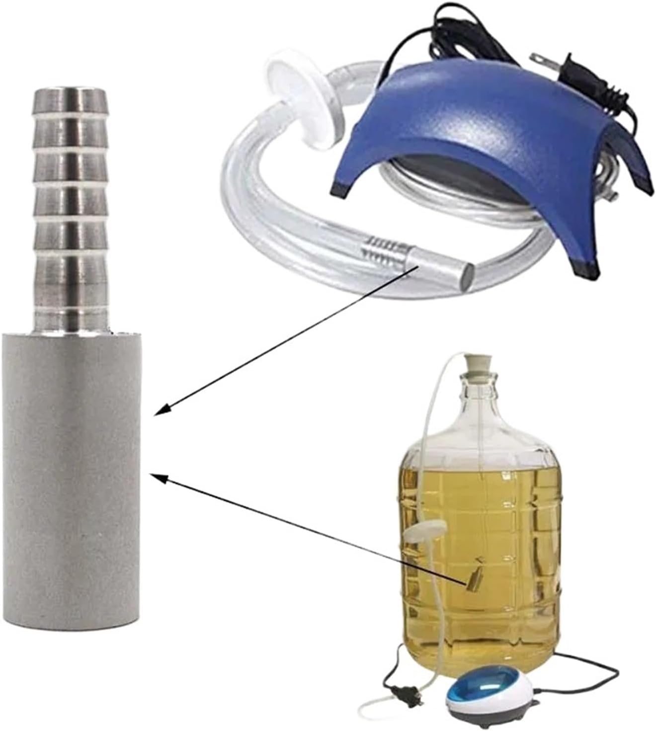 Homebrew Oxygenation Diffusion Stone - 2 Micron Stainless Steel Beer Carbonation Aeration Tool for Wine and Beer Brewing