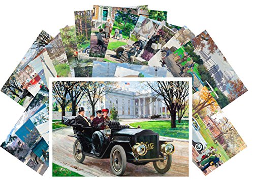 PIXILUV Vintage PostCards 24 pcs Classic Cars Vintage Ads Posters Advert American European