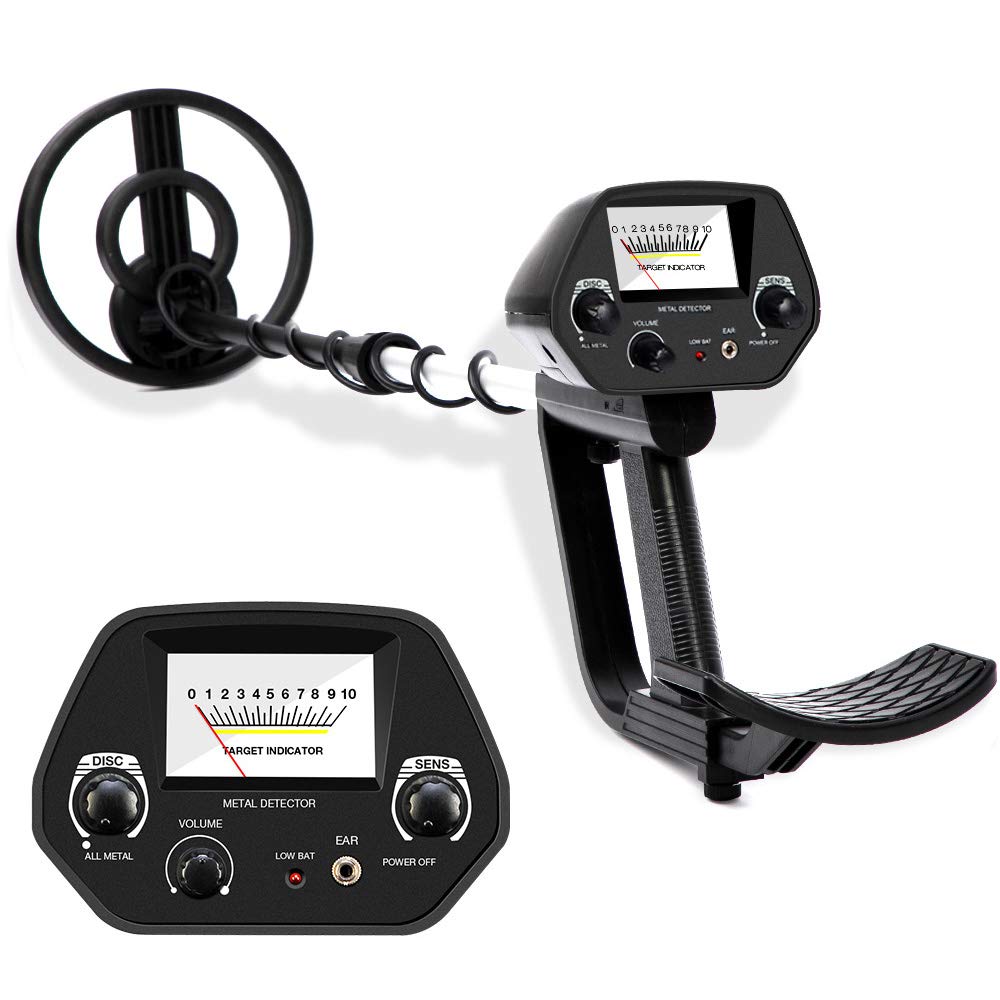 DeeAWaiClassic Metal Detector - Powerful All Metal Metal Detector with 21cm Waterproof Search Coil - Adjustable Lightweight DISC Metal Detectors for Kids Adults Beginners