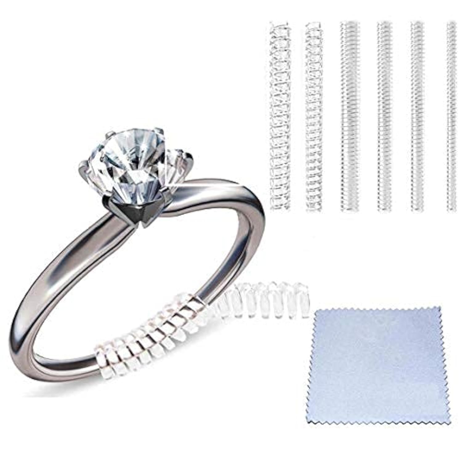 Eiito Transparent Ring Sizer Adjuster For Loose Rings, Resizer For Ring Adjuster Smaller, Rings Spacer,Tightener And Guards-12 Pcs