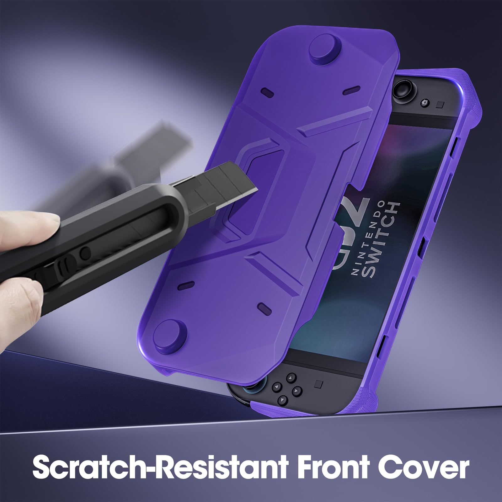 ProCase Étui de Protection pour Nintendo Switch 2 2025, Coque Avant Rigide en PC et Coque Arrière Souple avec Poignée Ergonomique pour la Nouvelle Nintendo Switch 2 7,9 Pouces 2025 -Violet
