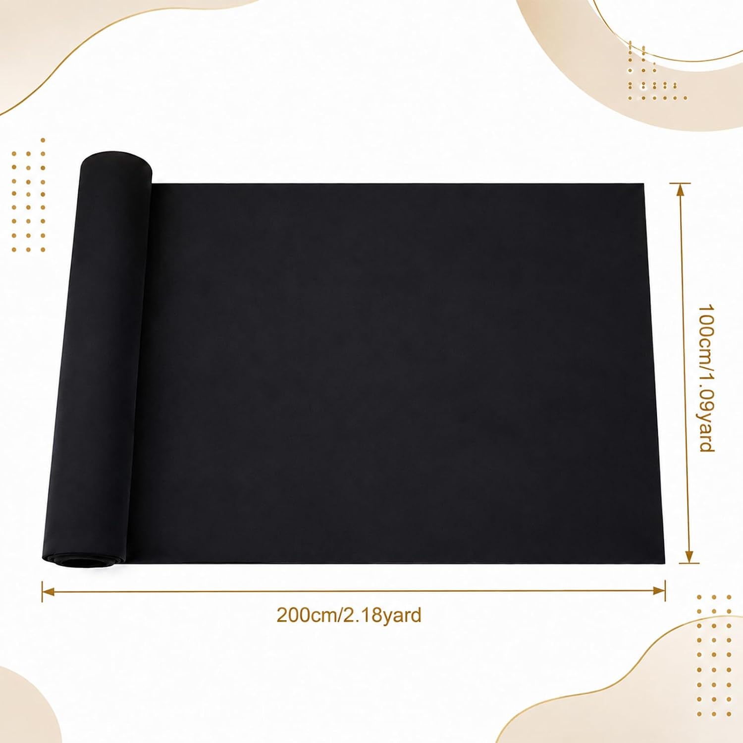 Dunjug 2.2 Yard Silver Polishing Cloth, Anti Tarnish Cloth for Luxury Jewelry, Large Polishing Protective Cloth for Silverware Silversmith Storage, Black