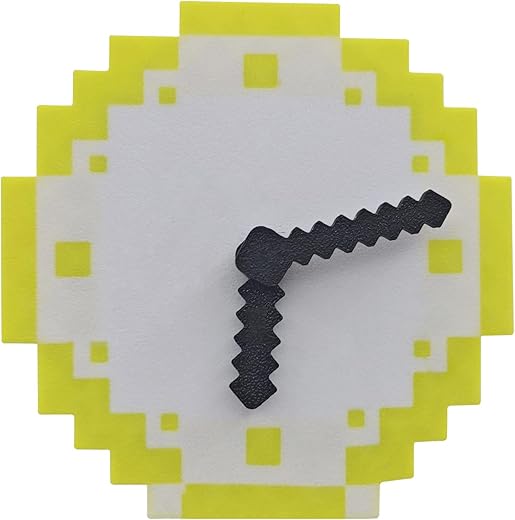 Square Desktop Clock Ornament, wall-Mounted Analog Silent Clock, Artistic wall Clock (Yellow)