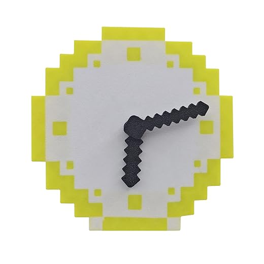Square Desktop Clock Ornament, wall Mounted Analog Silent Clock, Artistic wall Clock (Yellow) item