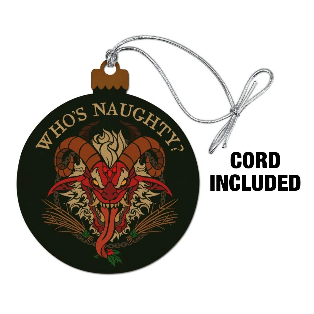GRAPHICS & MORE Krampus Who's Naughty Christmas Holiday Wood Christmas Tree Holiday Ornament