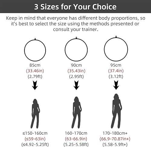 Miniatura 4 de PRIOR FITNESS Aro aéreo de 333537 pulgadas, aro aéreo de Lyra de acero inoxidable, equipo aéreo de circo para rendimiento acrobático