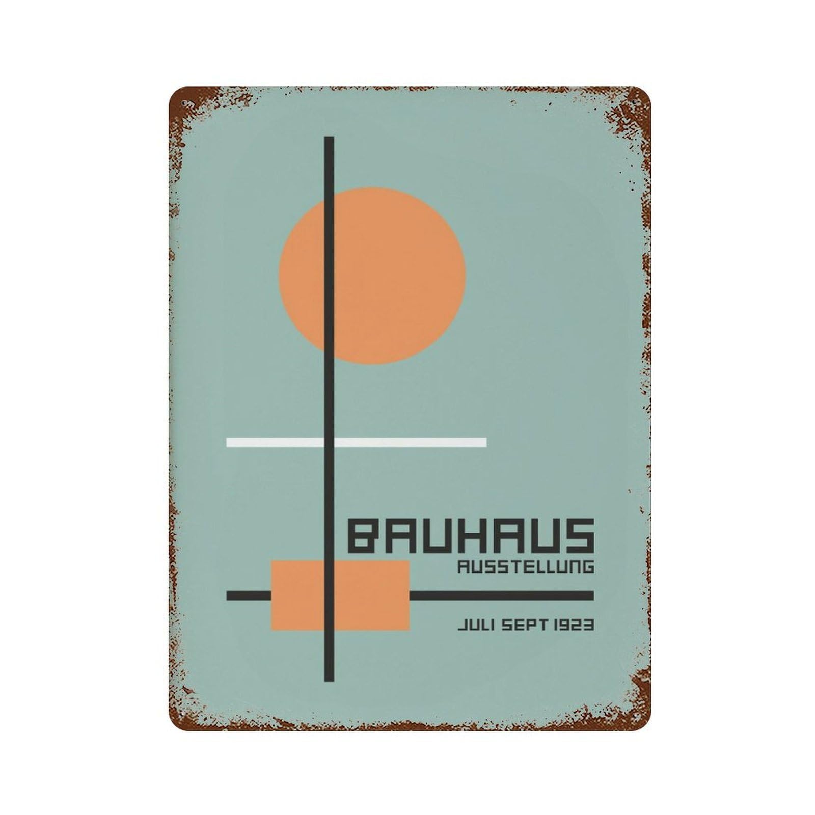xiaoxiaoshen Bauhaus Geometric Exhibition Wall Decor Art Metal Tin Poster Modern Home Decor Art Home Bar Shop Decorations Vintage Sign 40x30cm