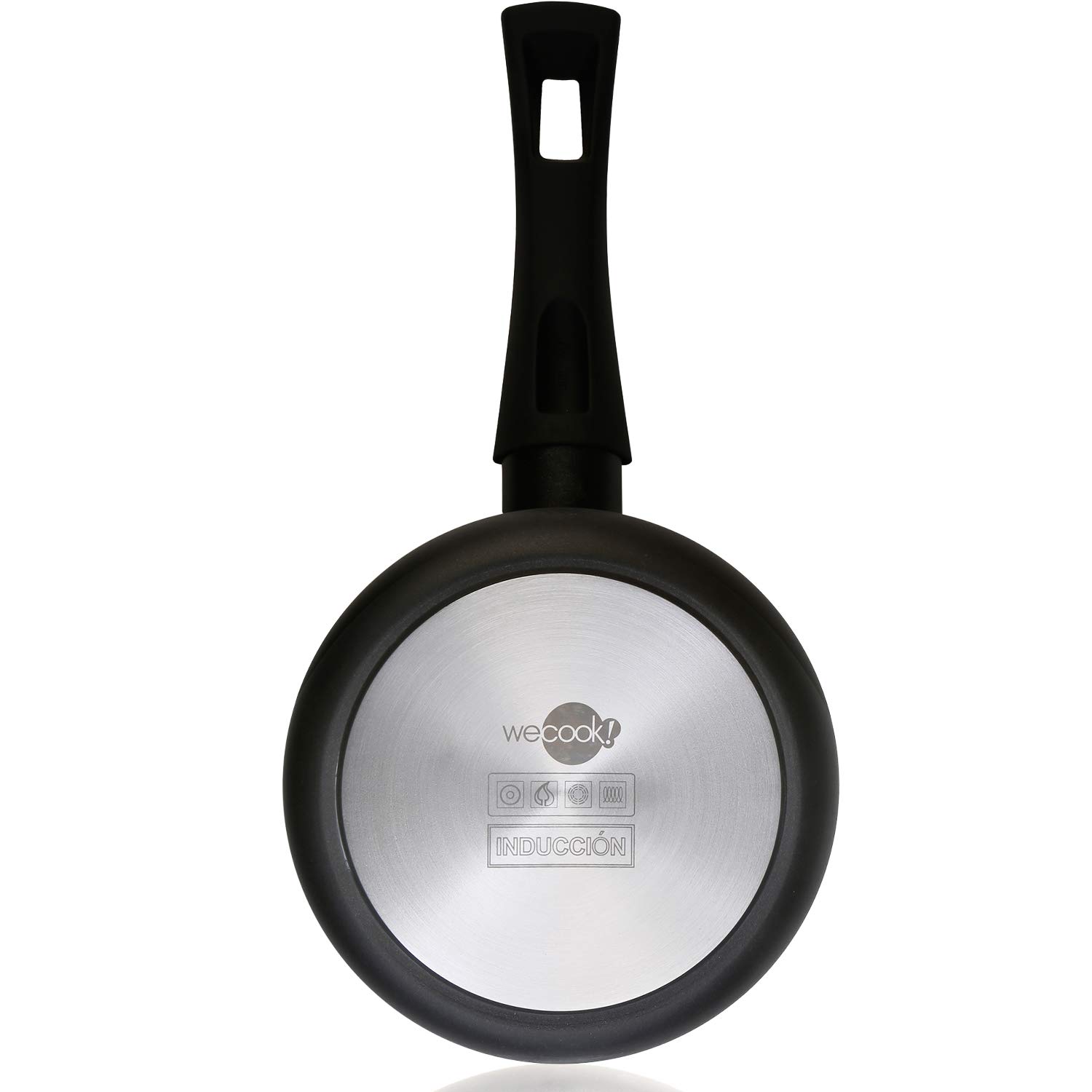 WECOOK! Ecogreen Set Juego 3 Sartenes 18-20-24 cm Aluminio, inducción, Antiadherente ecológico sin PFOA, Limpieza lavavajillas Apta para Todas Las cocinas, vitroceramica, Gas, Negro