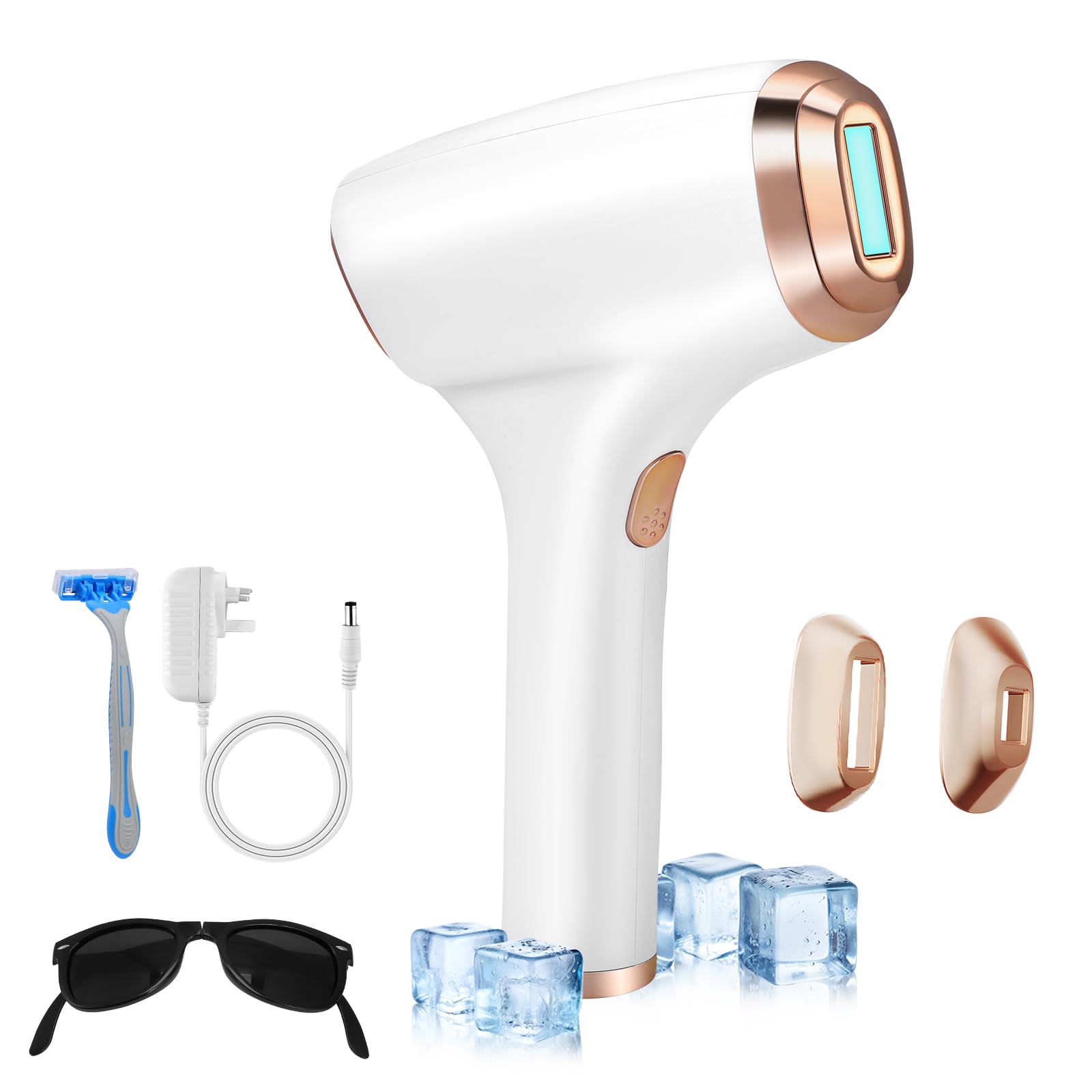 Depiladora Luz Pulsada 3 en 1, HR/RA/SC Depiladora Laser con Función de Refrigeración, 2 Modos, 9 Niveles de Energía, Depiladora láser IPL para Hombres y Mujeres, Rostro, Axilas, Bikini y Axilas