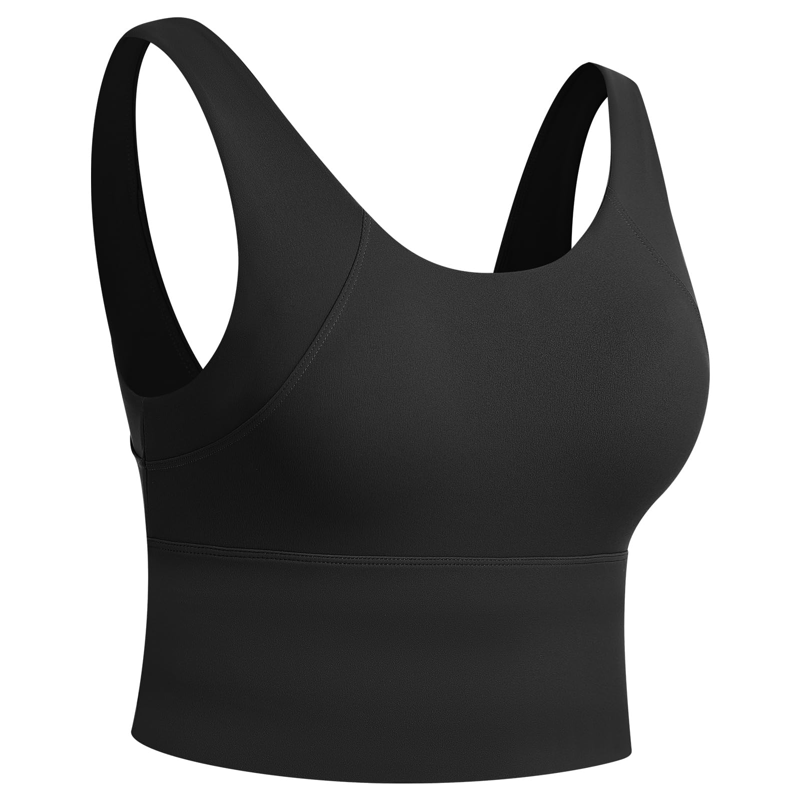 OMEWEE Women's Sports Bra,high Waist Yoga Bras for Women,V-Back Sports Bra with Padding,Suitable high Intensity Sports Bra Black M