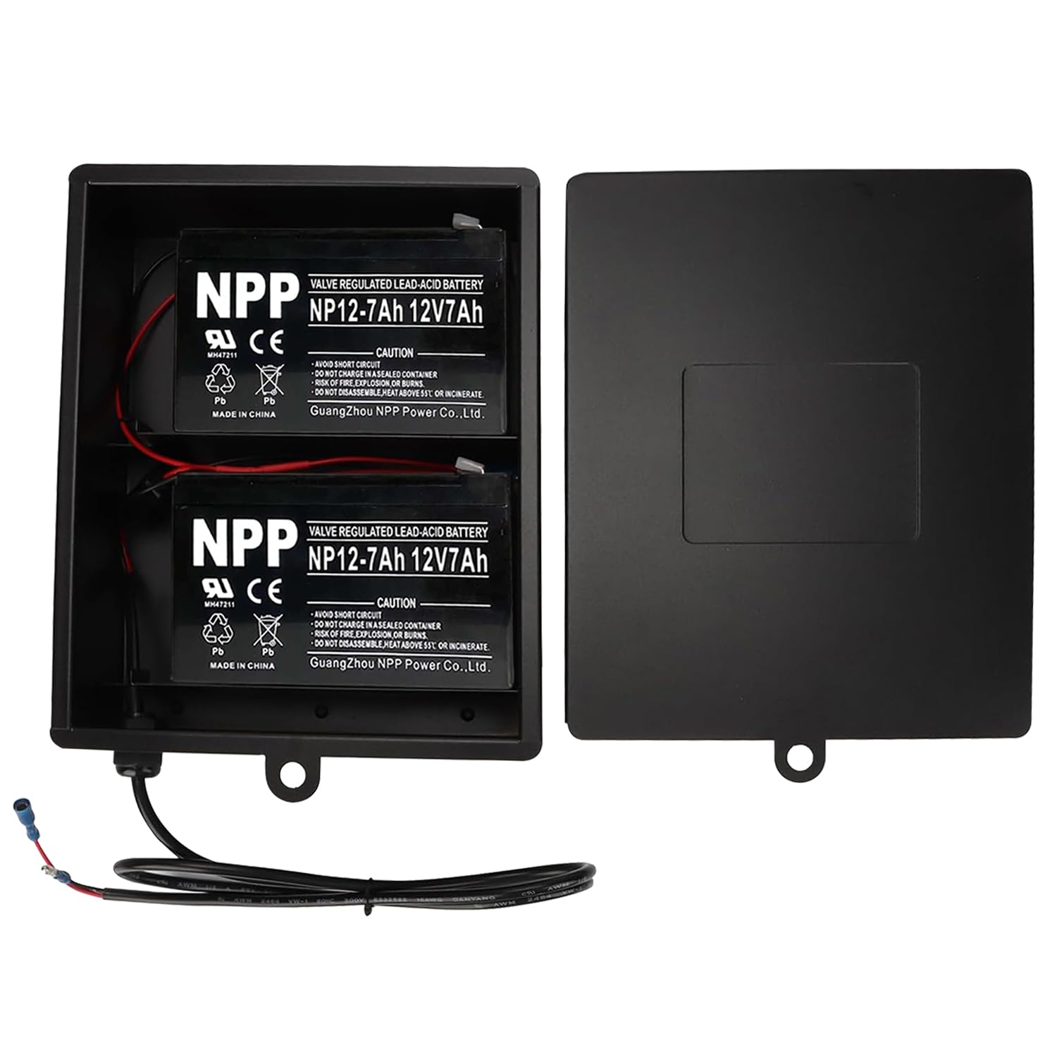 Photo 1 of 2025 New Upgraded Steel Battery Box with 2 Batteries Kit(12V 7AH Lead-Acid), for 12/24V Driveway Swing Gate Opener, Upgraded ABBT Battery Box Kit (Kit with 2 Batteries)