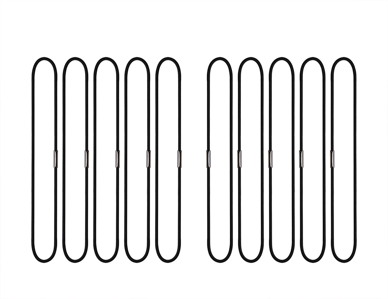 Mini Skater 10Pcs Black Notebook Elastic Spring Bands Connecting Insert Refill Replacement Strap Bands Accessories for Travel Journal