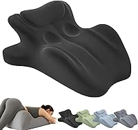 Vista 8 de Almohada de 27 grados para parejas, almohada de apoyo de posición profunda para parejas, diseño de perfil bajo, almohada de cuña de espuma Gris