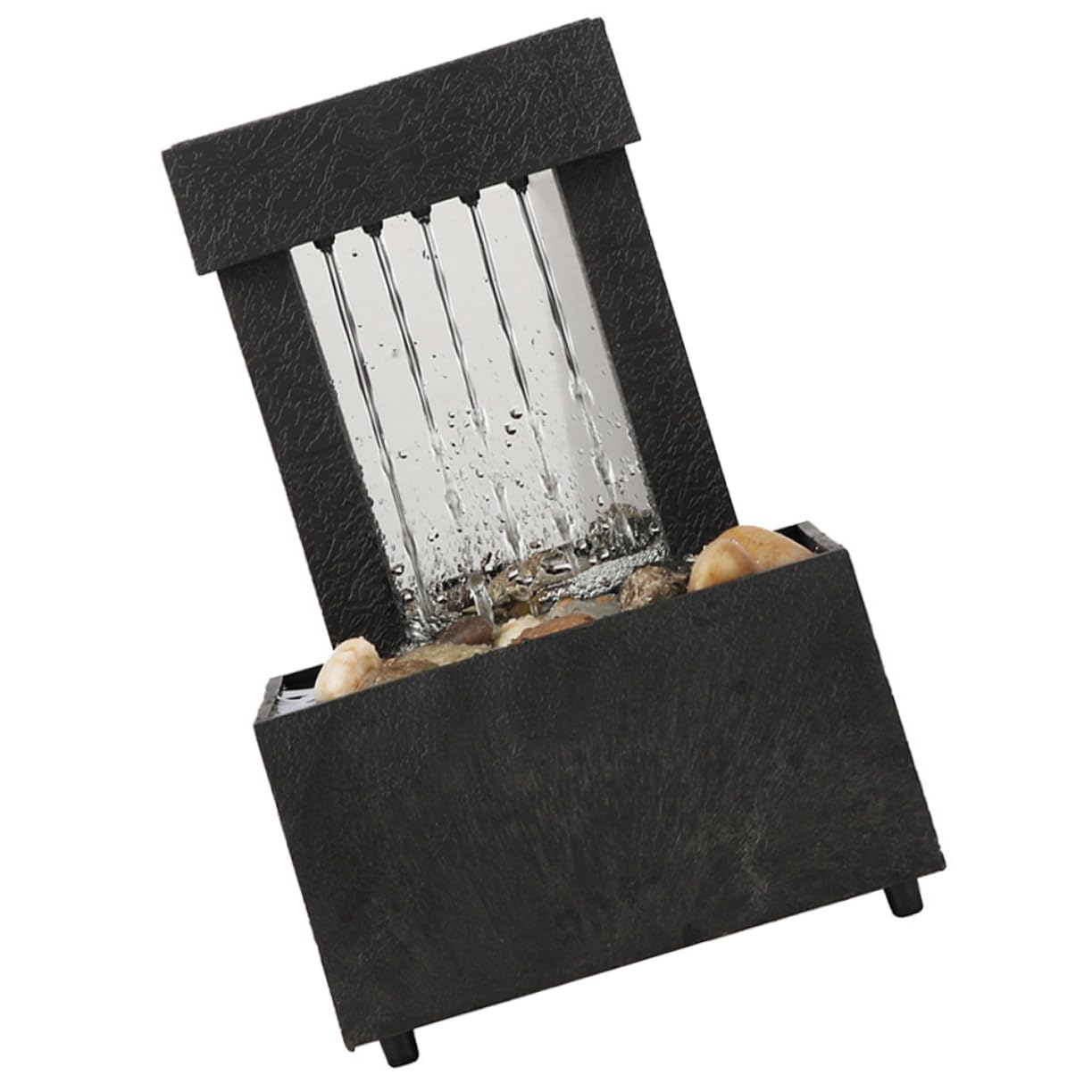 STOBAZA Fuente Agua Decorativa de Interior, Pequeña Fuente de Agua de Escritorio, Estilo Chino, Abs y Pebble, CREA un Ambiente Tranquilo para Hogar y Escritorio