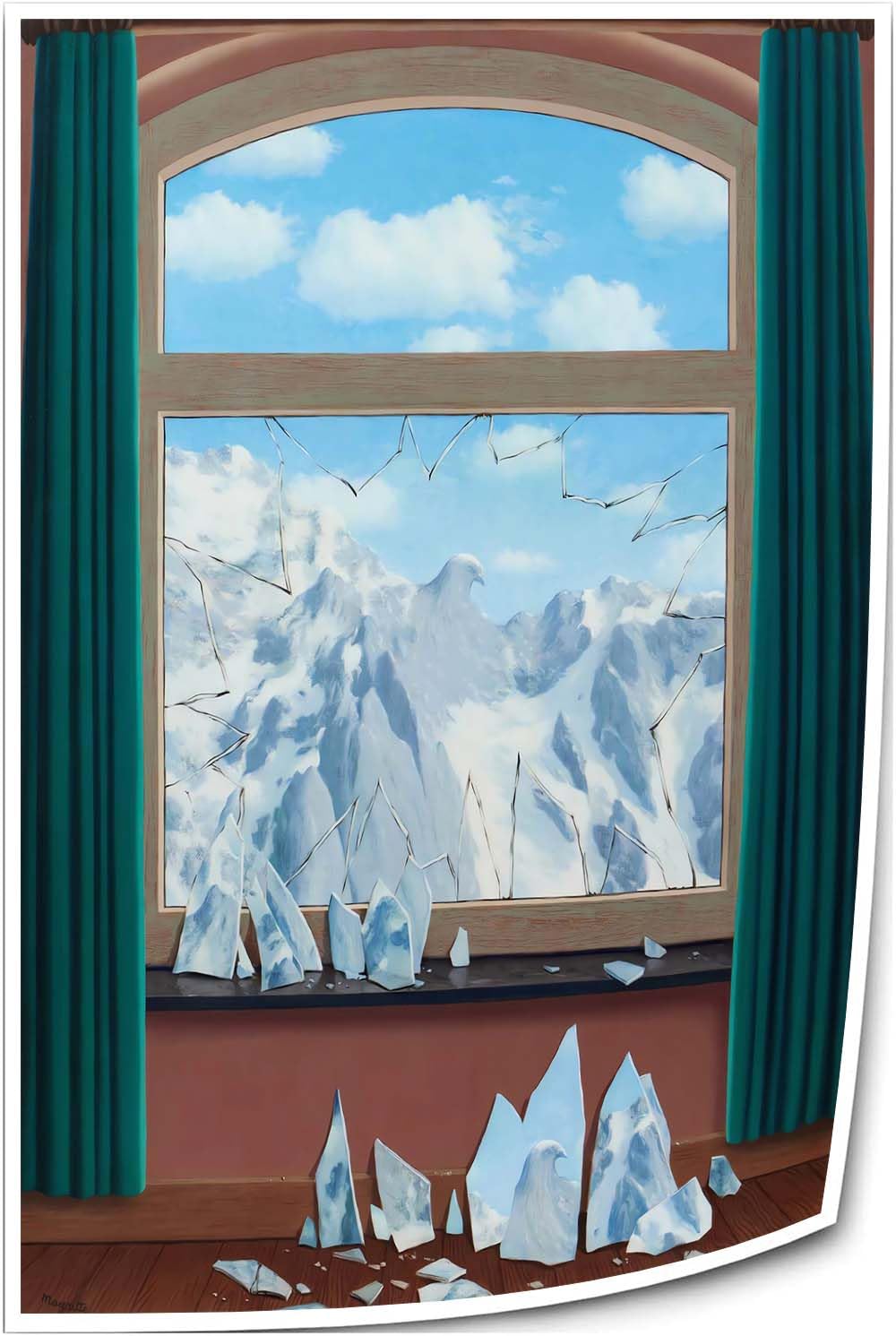 Wajizvl Domain of Arnheim Famous Painting Wall Art Surrealism Poster Nature Vertical Pictures Artwork for Hallway Canvas Prints for Bedroom (16.00" x 24.00",Only canvas)