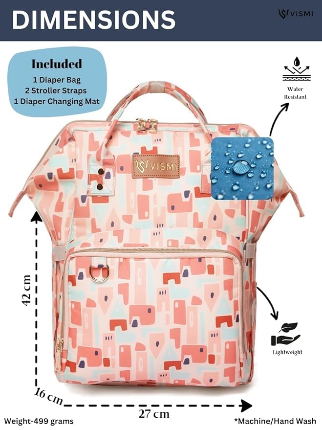 Image of VISMIINTREND Diaper Bag Combo for Mother for Travel | Includes Mini, Large Diaper Backpack |Baby Diaper Bag | Maternity Bag for Hospital | Nappy Bags for Mom | Gift for New Mom |Baby Shower Gift