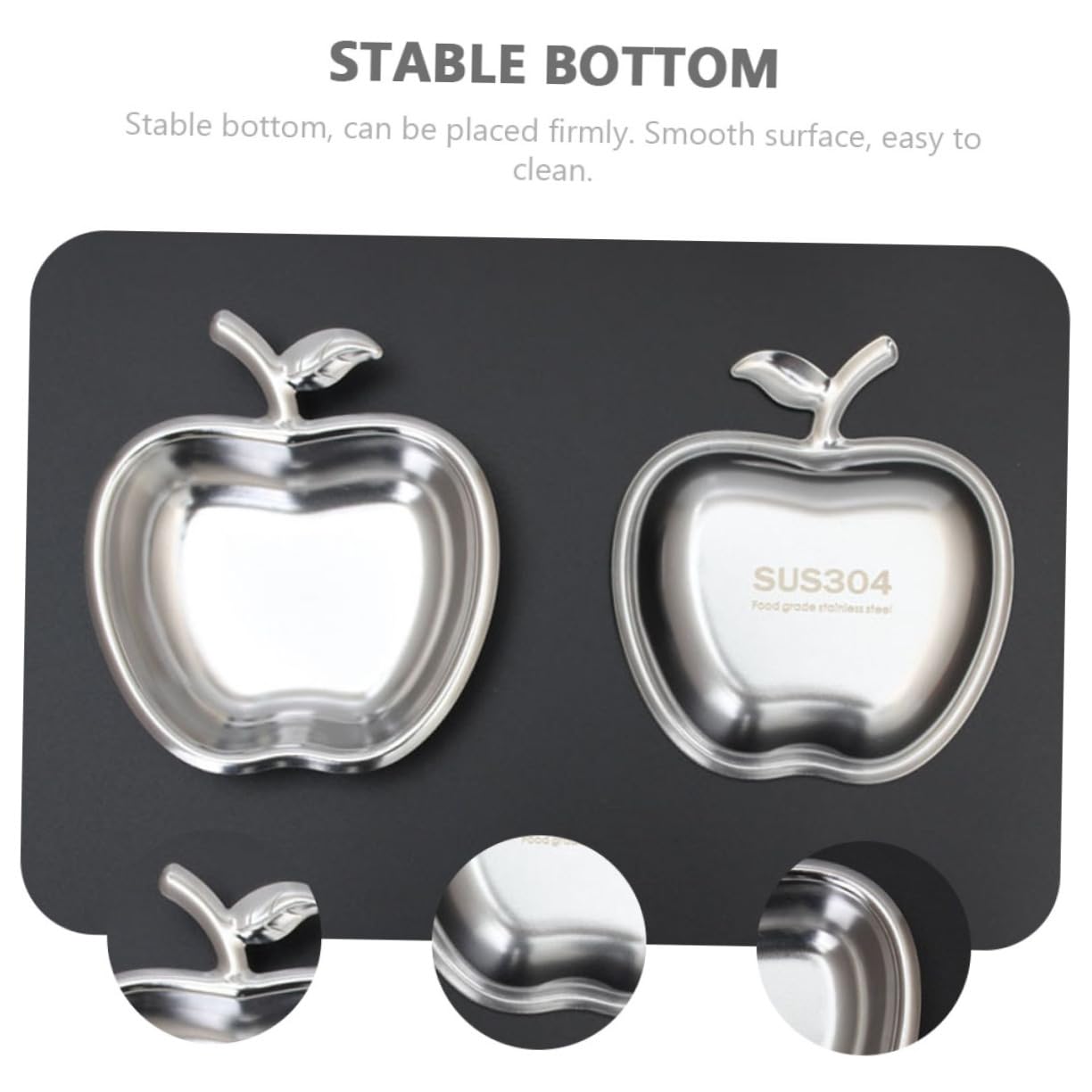 Cabilock 6 Piezas Plato De Puré De Manzana Platos Para Condimentos Plato Para Condimentos Platos De Aperitivos Platos Para Mojar Plato De Salsa De Acero Inoxidable Vajilla De Acero