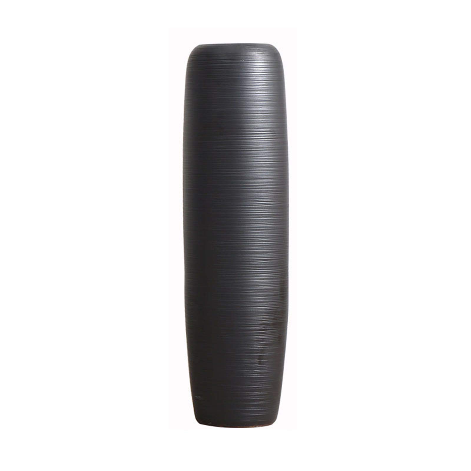 asdchZen Black Floor-Standing Vase, Hotel Ballroom Decorative Vase Villa Living Room Art Flower Arrangement Decorative Vase,26 * 100CM