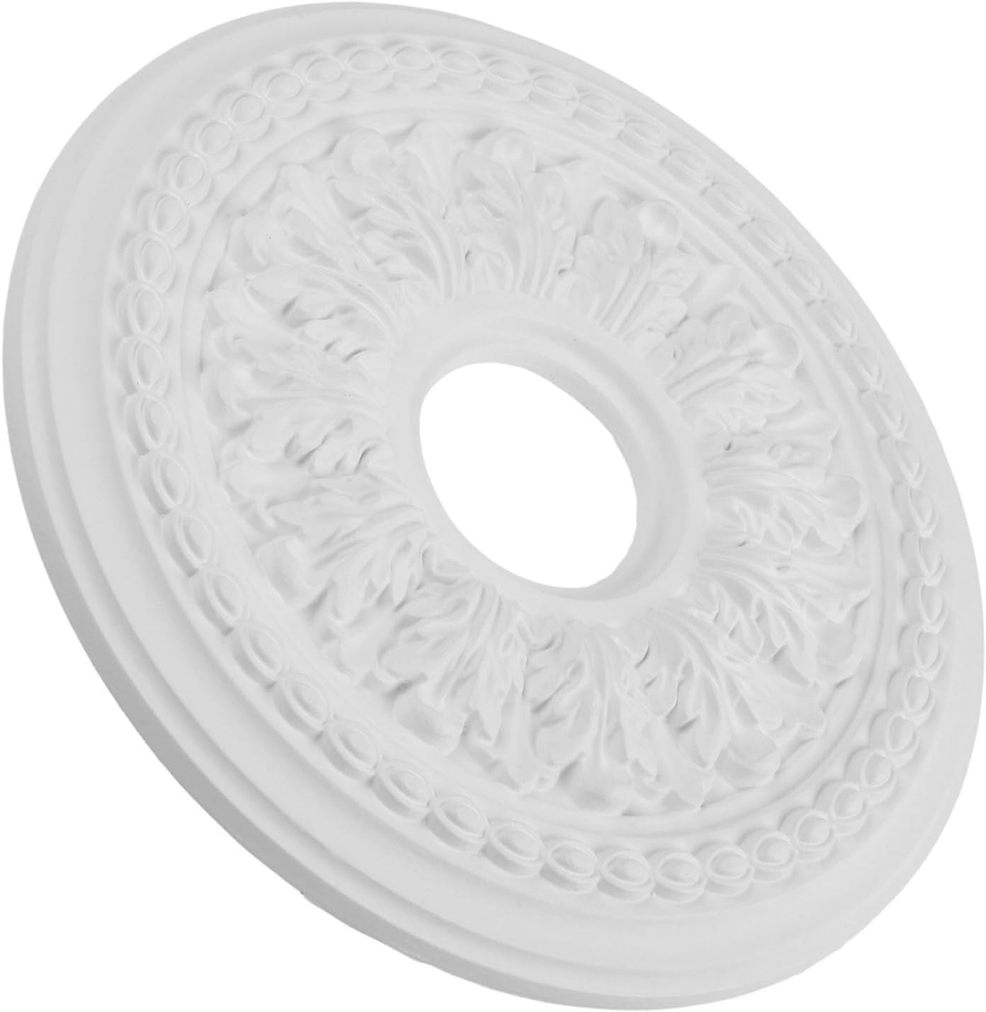 Round PU Ceiling Medallion for Light Fixtures & Ceiling Fans – 26 cm or 35 cm White Decorative Lamp Cover(26cm)