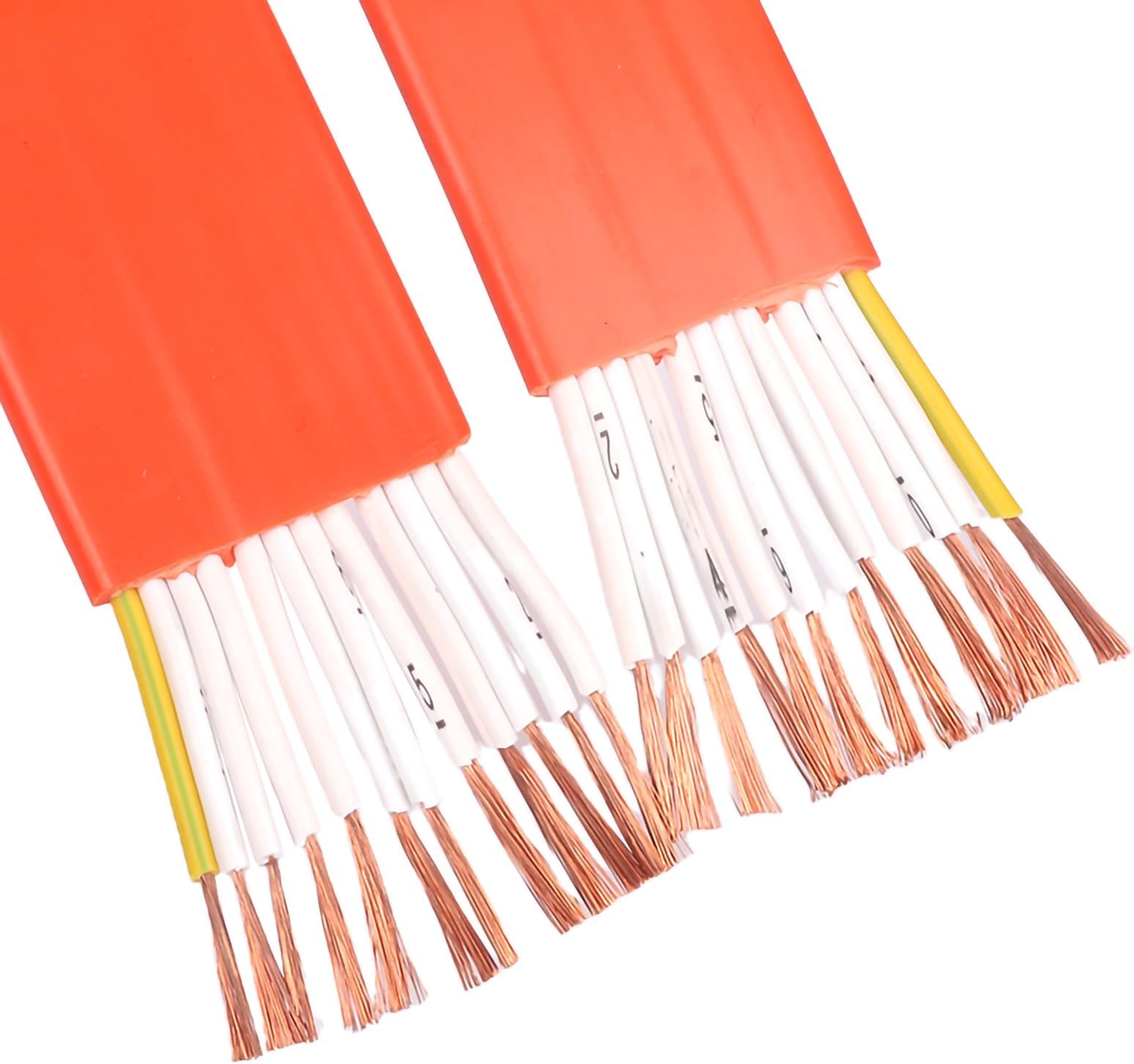 TVVB 12 Core Flat Flexible Cable 0.75mm²-2.5mm² Copper Conductor PVC Insulated 300/500V for Electric Retractable Sliding Doors, Gates & Automation Systems(45ft,12c-2.5mm2)