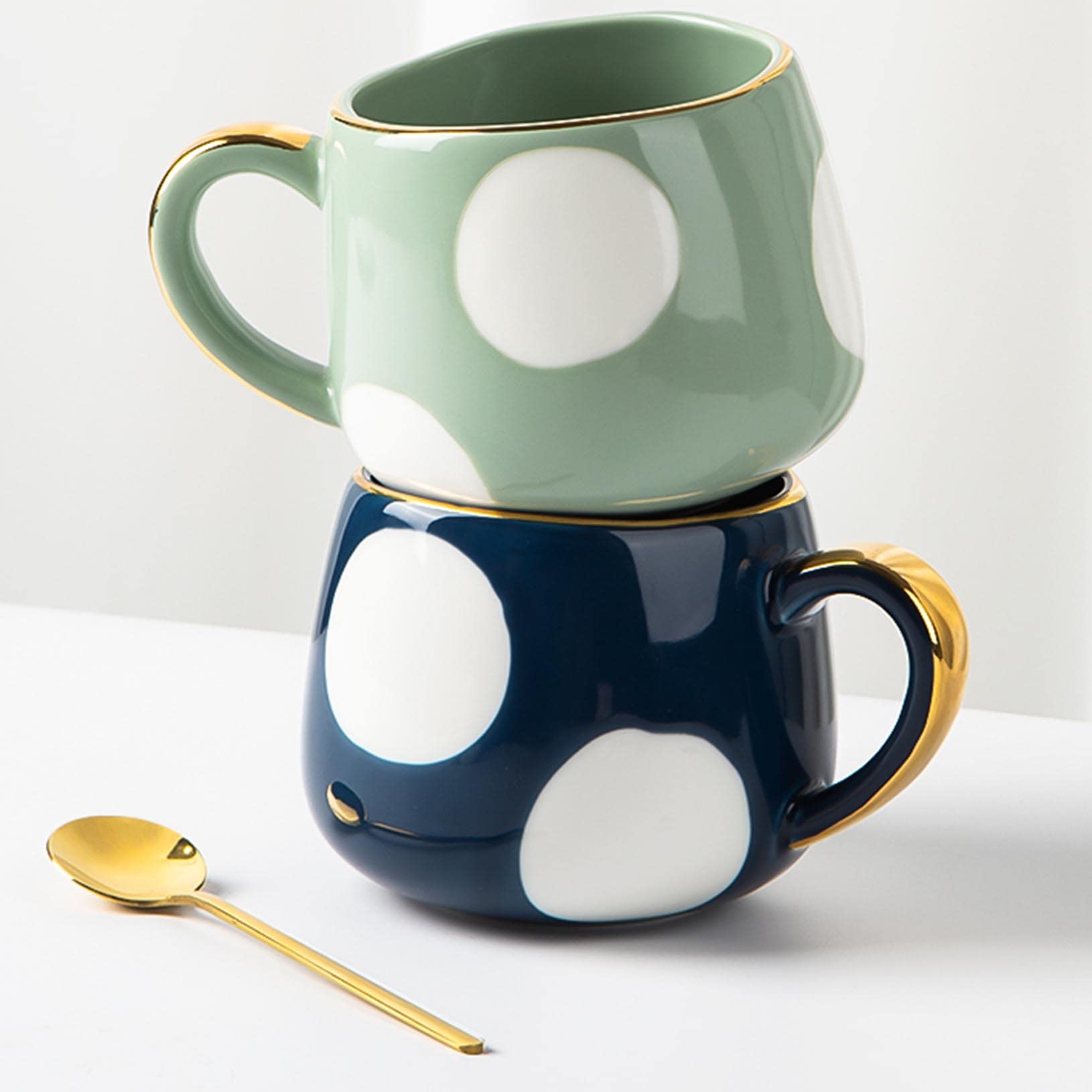 ZALTAS 380 ml piękne, ręcznie malowane ceramiczne filiżanki do kawy, porcelanowe filiżanki do herbaty z wygodnym uchwytem, idealny prezent na Boże Narodzenie/urodziny dla przyjaciół/rodziny, różowe