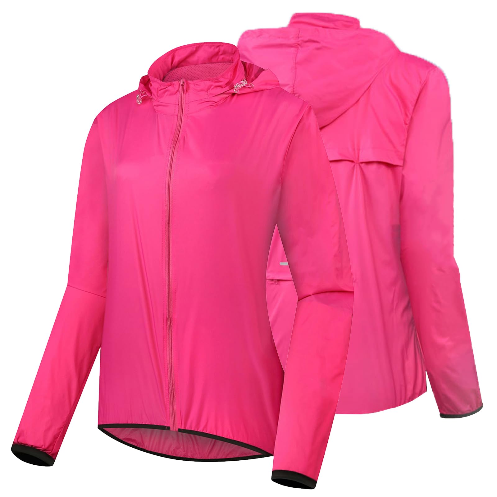 Mujer Chaquetas de Ciclismo Chaqueta de Bicicleta Masculina Impermeable y Transpirable a Prueba de Viento Prueba de Lluvia Bicicleta,Rose Red-L