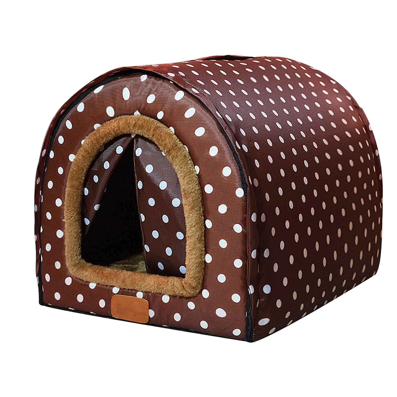 PJDDP Cat Bed, Dog Bed, 2-In-1 Foldable Pet Bed for Small To Large Dog And Cat, Washable Cat Kennel Bed, Removable Non-Slip Sleep Basket, Pet Cave Bed,brown,3XL