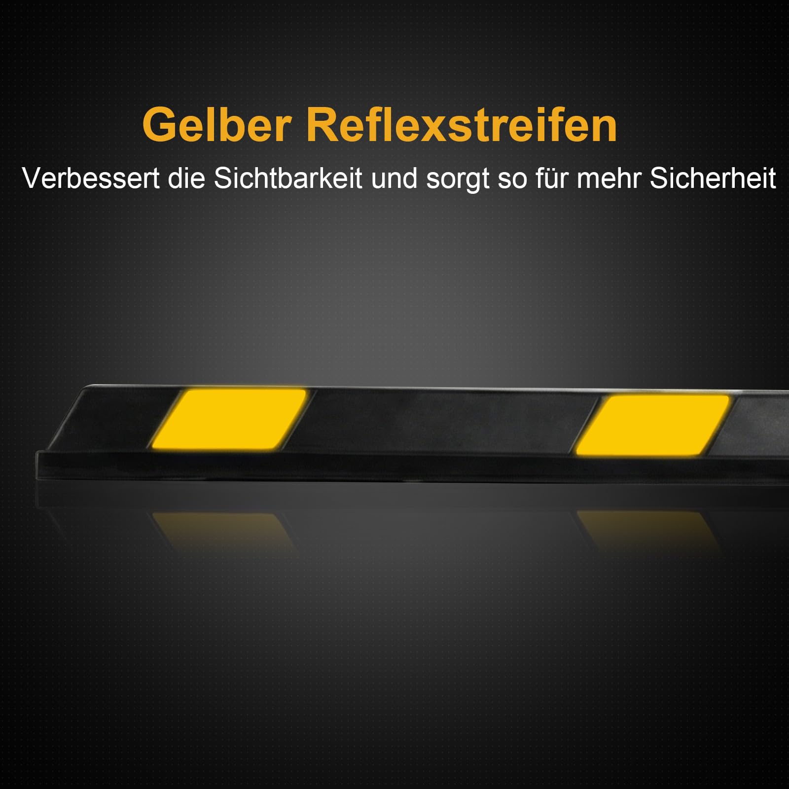 COSTWAY Radstopper aus Gummi, Einparkhhilfe 184 cm, Parkplatzbegrenzung bis 3000 kg Belastbar, Parkbegrenzung mit gelben Reflektorstreifen, Parkplatzsperre für Garage, Parkplatz (1 er Set)