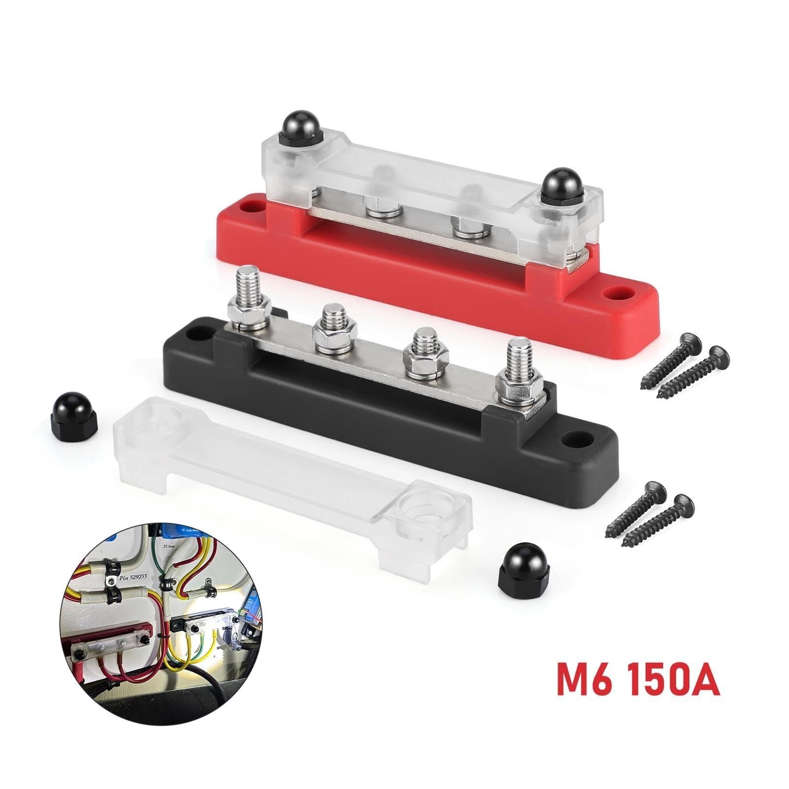 Bloc de distribution d'énergie marin 48V 150A 8x1/4 M6
