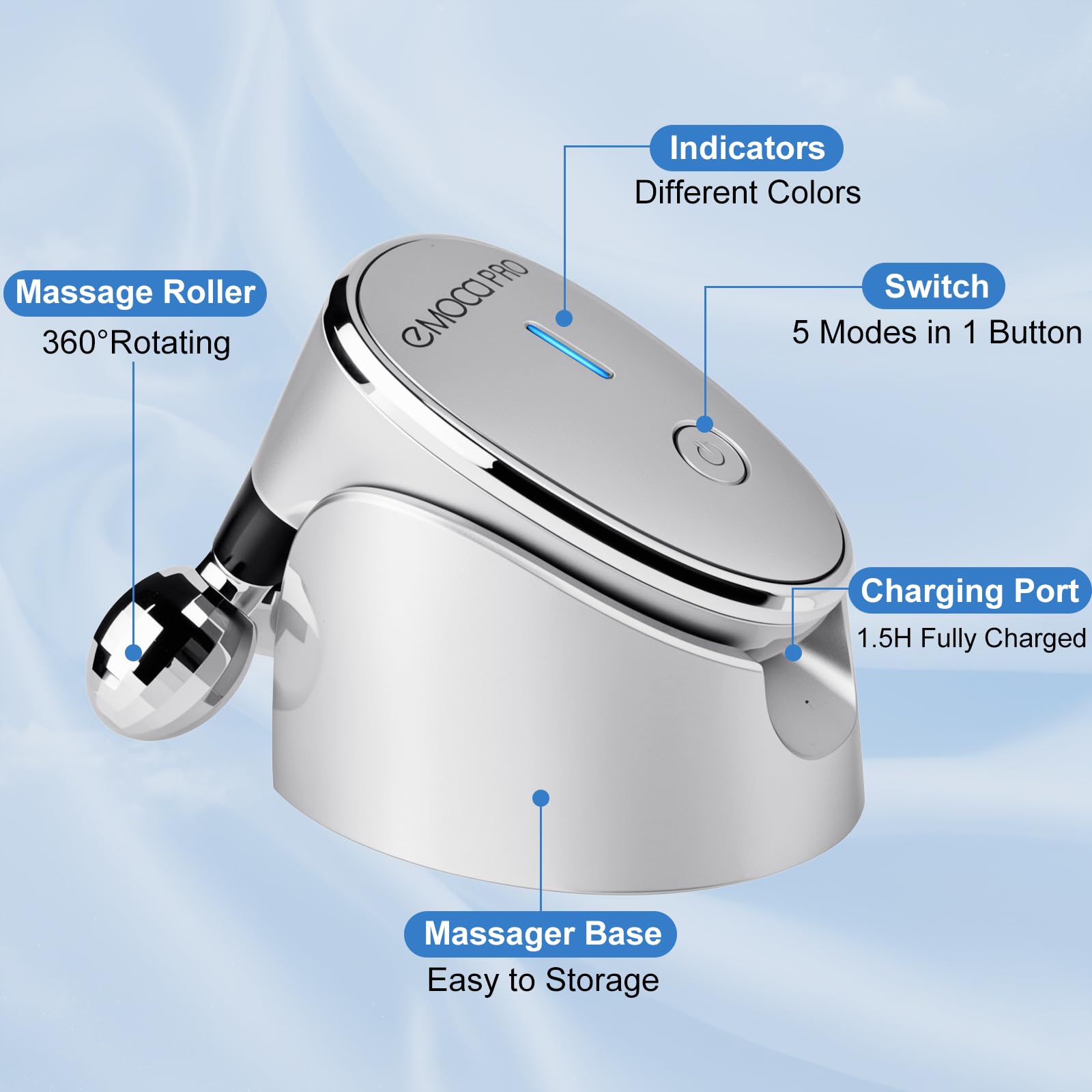 Electric Facial Massager Gentle Vibrating Face Roller Skincare Massage Tool