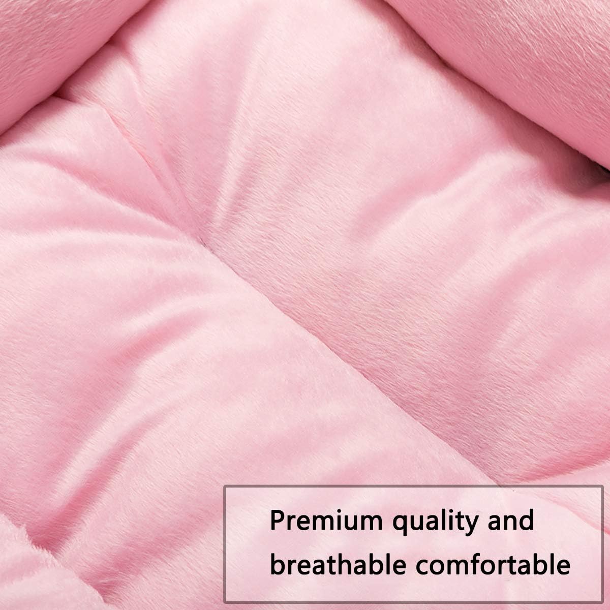 Hollypet Self-Warming Pet Bed Small Dog Cat Plush Rectangle Nest Puppy Sleeping Bag Cushion, Pink