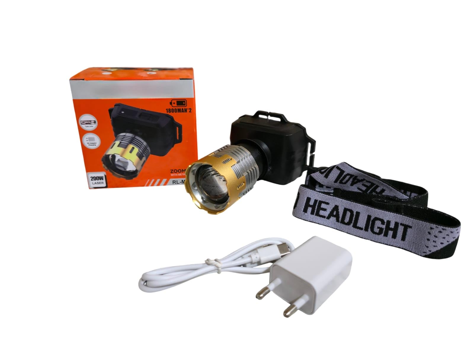 Rechargeable LED Headlamp RL-M112 200W Super Bright Head Torch, Adjustable Zoom Focus, USB Type-C Charging, Multi-Mode Light for Outdoor Adventures-picture-12