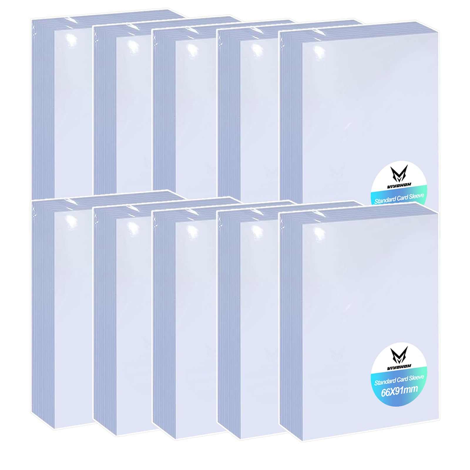 1000 Pcs Trading Card Sleeves, 66 x 91mm Clear Frosted Trading Card Sleeves, Standard Card Sleeves for Magic, MTG, Sports Cards, Game Cards (Transparent)