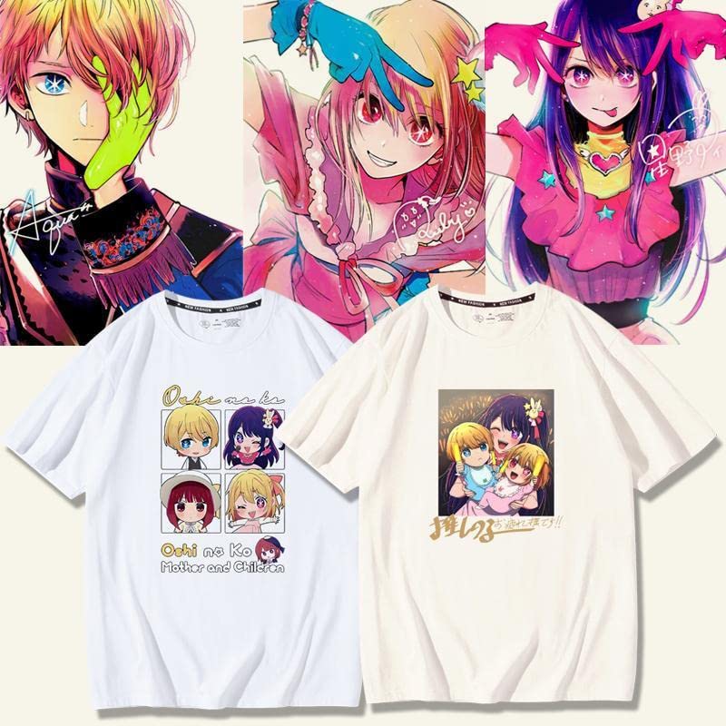 Amazon.co.jp: 推しの子 Tシャツ 青 漫画の半袖 星野アイアクア ルビー