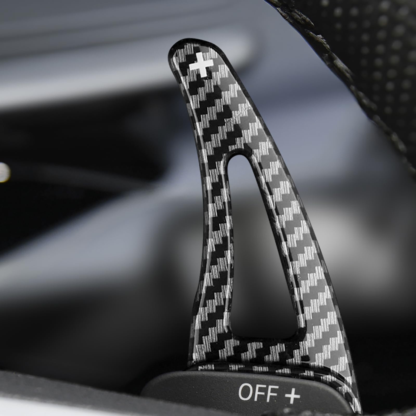 KUNGKIC ABS Volante Paddle Shift Estensioni Per VW Volkswagen Golf 8 MK8 2020 2021 2022 Accessori Decorazione Interno 2 PCS Nero Fibra Di Carbonio Pattern