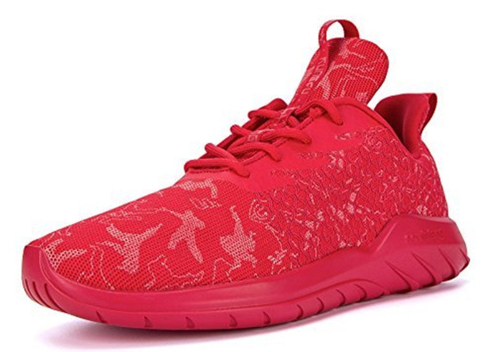 Men Women Unisex Casual Fashion Sneakers Glow in Dark Running Shoes (Women  US7=EUR38=24CM, Red (Fabric Lining))