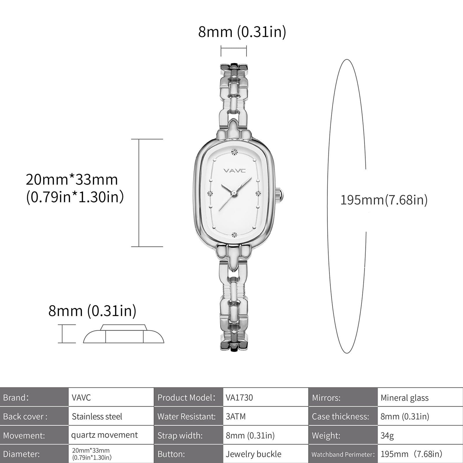 Reloj de pulsera dorado vintage para mujer, pequeño reloj de cuarzo analógico ovalado con esfera de diamantes de lujo, resistente al agua. Herramienta de ajuste incluida