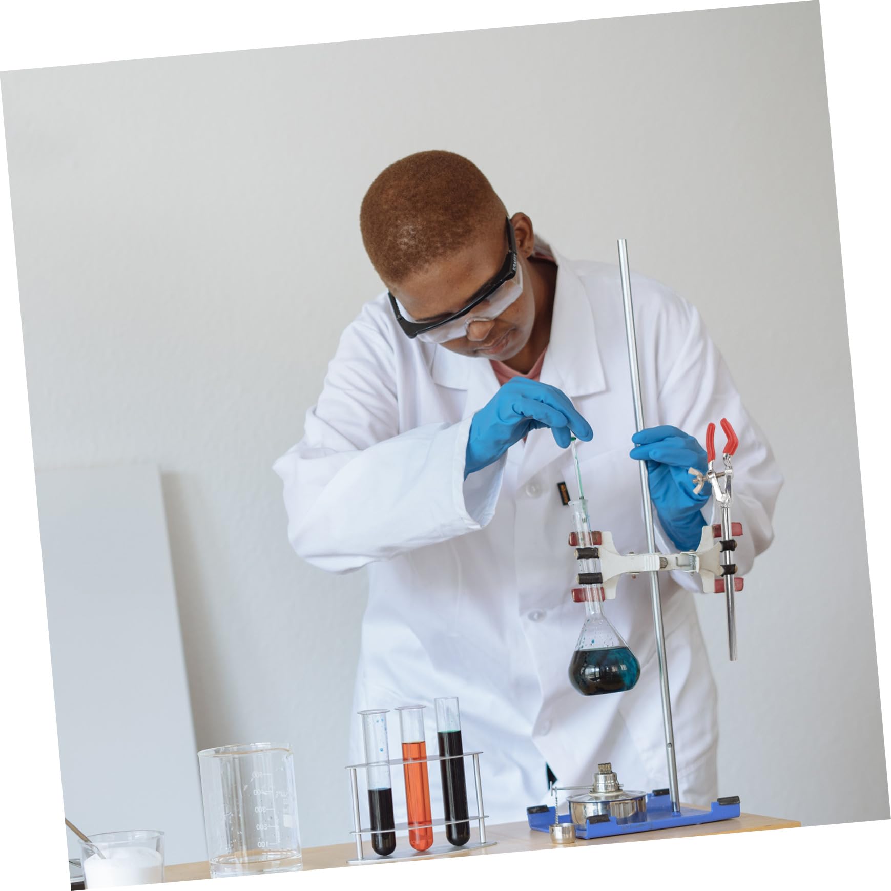 Ensemble de Pinces Trois Broches pour Laboratoire avec Pince pour Flacon et Clip de Support en Alliage de Zinc, Facile à Transporter pour Expériences D'apprentissage