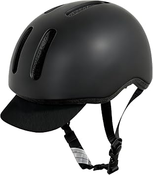 Adult Bike Helmet with Visor, Lightweight Commuter Bicycle Helmet for Men & Women, Adjustable Fit, Shock-Absorbing EPS, Ventilated Design for E-Bike, Scooter & City Ridin