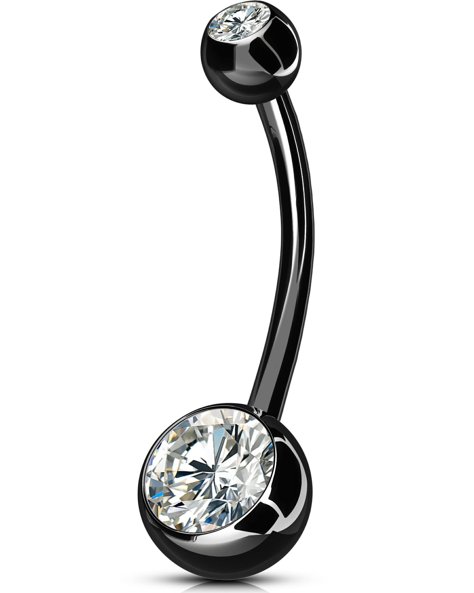 OUFER Body Piercing Barras de Ombligo de 14 mm de Rosca Interna G23 Barras de Titanio Bolas de 14g Piercing Extra Largo para Ombligo Anillos de Barra de 1,6 mm Anillos de Ombligo joyería para Mujeres
